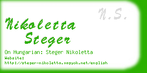 nikoletta steger business card